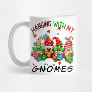 Funny Christmas Gnome Hanging With My Gnomies Family Pajamas Mug